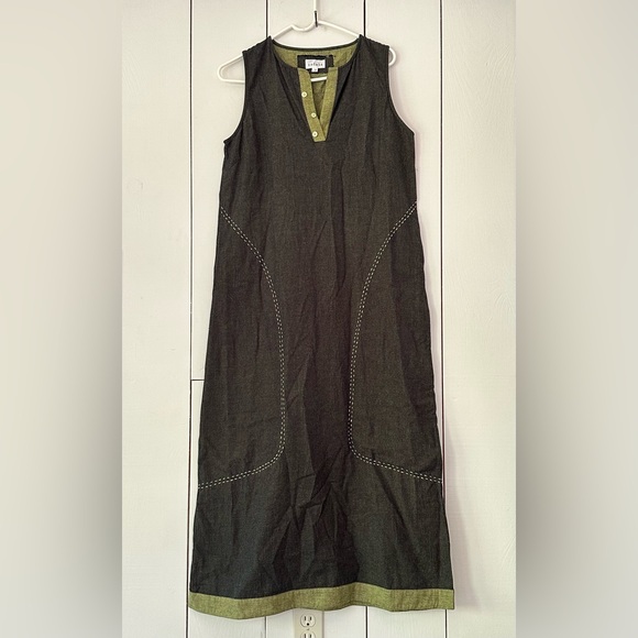 Solola Dresses & Skirts - Solola Paris Sleeveless Maxi Dress Sz M Cotton Artsy Lagenlook Steampunk